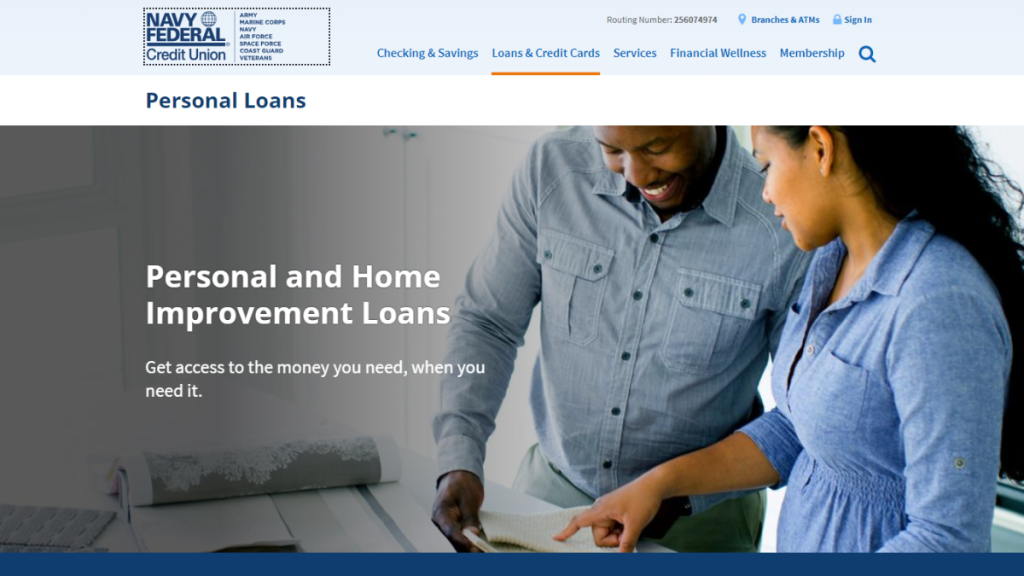 NavyFederal Personal Loan website