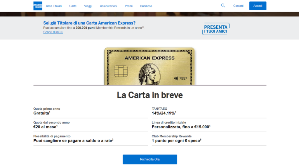 Carta di Credito Oro American Express