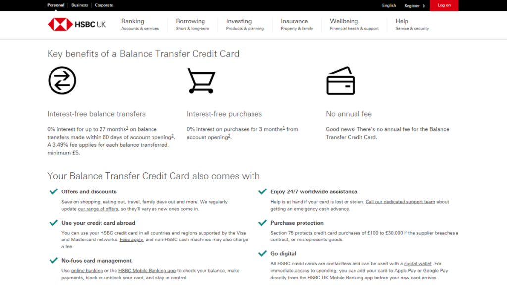 HSBC Balance Transfer Credit Card